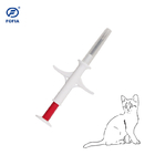 ICAR معتمدة 2.12 * 11.5mm رقاقة RFID مع الزجاج الحيوي للحيوانات EM4305 القفل الأحمر