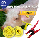 علامة الأذن الإلكترونية RFID للحيوانات 134.2 كيلو هرتز 350N للتتبع باستخدام الماشية المطبوعة بالليزر