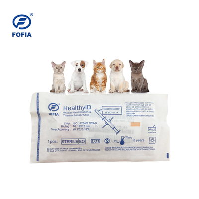 134.2 كيلو هرتز FOFIA علامة درجة حرارة الكلب ISO Microchip مع تقنية الكشف عن درجة الحرارة