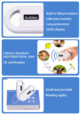 قارئ بطاقات RFID للحيوانات الأليفة من فوفيا، بلاستيك محمول، PT160، 134.2 كيلو هرتز، شاشة OLED، بطارية ليثيوم USB، معتمد من CE، ISO، مسافة 5-10 سم
