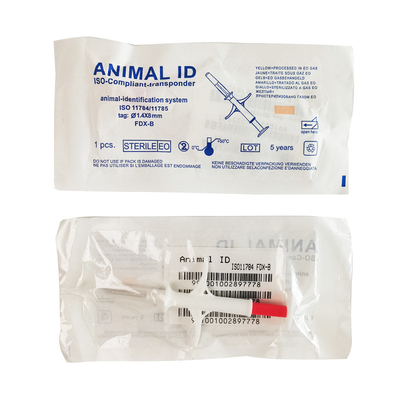 المعيار R/W ISO 11784/5 FDX-B ميكروشيب تعريف ISO في حقنة بيضاء للتعرف على الحيوانات