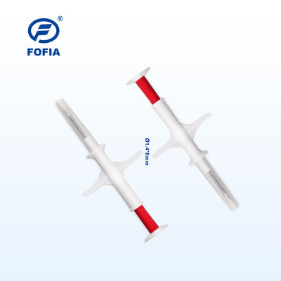 رقاقة حيوانية معتمدة من ICAR FOFIA ZS007 RFID 134.2 كيلو هرتز مع رقاقة FDX / EM4305 IP67 مقاومة للماء للتغليف البلاستيكي لحقن الماشية والحيوانات الأليفة