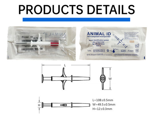 Injectable Pet Microchip with 10-Year Guarantee Customized Color Mini Tag for Animal Tracking