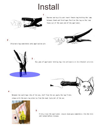 طابعات تطبيق علامة الأذن القابلة للاستمرار مناسبة للماشية الأغنام الخنزير الأبقار الماعز الماشية أداة معدنية