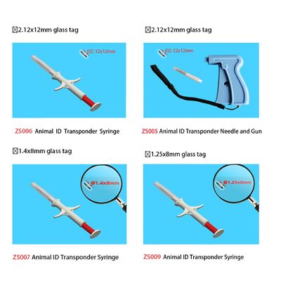 مادة حقن PP رقاقة نانوية الكلاب الحيوانات الأليفة القطة 125mm RFID العلامة الزجاجية 7mm 1342KHz ISO117845 FDXB رقاقة معايرة IP67