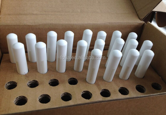 علامة أذن الماشية RFID البيوكيراميكية مع 15 بت للتشفير الليزر الحفر 134.2kHz علامة تعريف الحيوانات المقاومة للماء بولوس