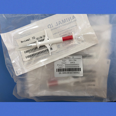 Unchared ICAR Code FDX - B Animal ID Microchip معبأة في كيس معقّم بشكل منفصل