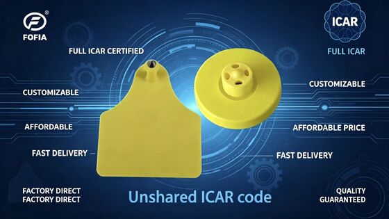 علامات الأذن الإلكترونية الدائمة المعتمدة من قبل ICAR بالكامل لتتبع الماشية وتحديدها