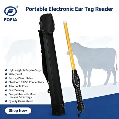 قارئ عصى RFID يحتوي على 12 ساعة من عمر البطارية شاشة OLED و IP66 مقاوم للغبار والماء لتصنيف البيئات القاسية