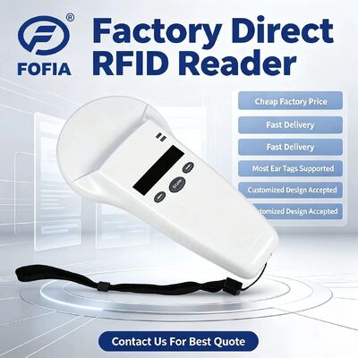 قارئ RFID يدوي مقاوم للماء مع شاشة OLED 128x32 USB ForPlastic حل بعيد المدى للحيوانات الأليفة واستخدام المزارع والمزرعة 125khz