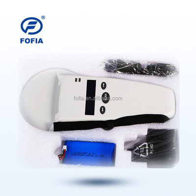 FOFIA قارئ محمول باليد من البلاستيك المتين RFID مع شاشة OLED مقاس 128 × 32 / USB للاستخدام طويل المدى للحيوانات الأليفة والمزرعة / المزرعة