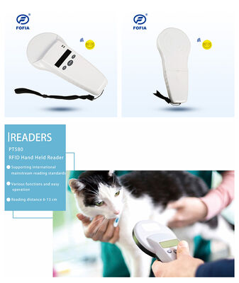 قارئ RFID يدوي مقاوم للماء مع شاشة OLED 128x32 USB ForPlastic حل بعيد المدى للحيوانات الأليفة واستخدام المزارع والمزرعة 125khz