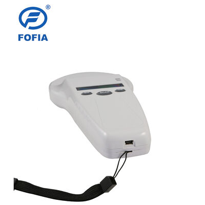 قارئ RFID يدوي دائم مع شاشة OLED 128x32 USB للبلاستيك حل بعيد المدى للاستخدام في الحيوانات الأليفة والمزارع والمزارع