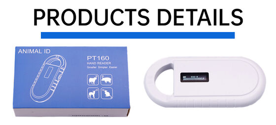 يده البلاستيك الحيوان رقاقة قارئ بطاقة RFID PT160 134.2 كيلو هرتز شاشة OLED USB بطارية ليثيوم CE معتمد ISO 11784/11785