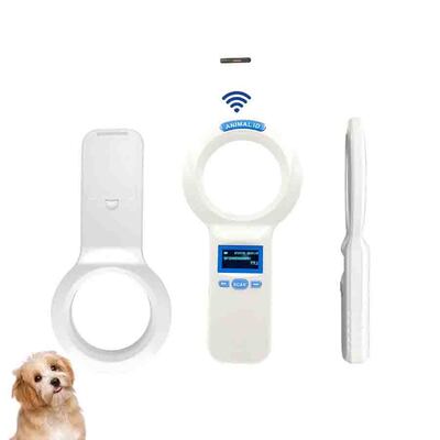 قارئ يدوي من البلاستيك PT200 RFID دائم مع شاشة OLED 128x64 بروتوكول ISO11784/5 قراءة بعيدة المدى للحيوانات الأليفة والاستخدام في المزارع