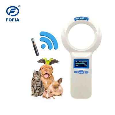 مقاوم للماء FOFIA PT200 قارئ محمول باليد RFID 128x64 شاشة OLED قراءة لمسافات طويلة 10-20 متر بروتوكول ISO11784/5