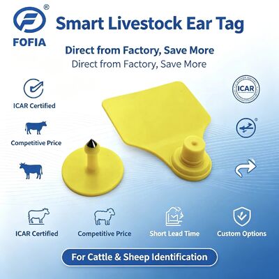 Fofia T904 مزيج الحيوان غطاء أذن RFID TPU 72*57 مللي متر الليزر الترميز مزرعة الماشية خنزير الأغنام Icar