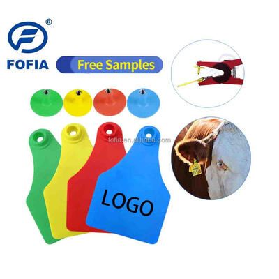 FOFIA ET921 البلاستيك البقرة الأذن العلامات الحيوان تتبع الليزر الترميز أحجام مختلفة الأبقار الماشية الأغنام خنزير مزرعة استخدام مع عدد