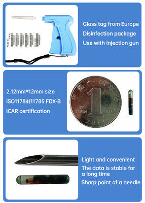 رقاقة Fofia RFID 134.2 كيلو هرتز معتمدة من ICAR، نوع منفصل، رقاقة تعريف الحيوانات 2.12 * 12 مم، موديل ZS005، مادة مقاومة للماء، جديدة، عمر 1.5 سنة