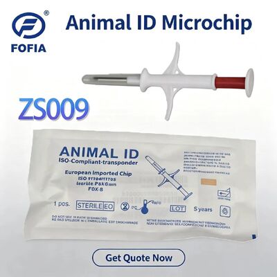 2026 إصدار البيع الساخن للحيوانات الأليفة شريحة RFID مدمجة جديدة 134.2 كيلو هرتز Fofia شريحة حيوان قابلة للزرع مادة PP بيضاء مقاومة للماء