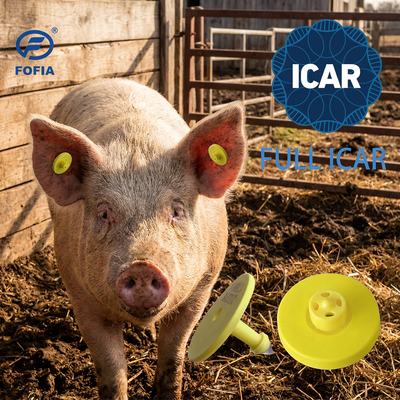 علامة أذن الحيوان الدائرية FULL ICAR ET908 مع قارئ BLE ISO11784/5 FDX-B مقاومة للماء ودائمة