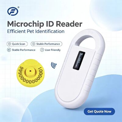 فوفيا المحمول البلاستيكية الحيوانية الرقاقة المجهرية قارئ بطاقات RFID PT160 134.2kHz شاشة OLED بطارية الليثيوم USB معتمدة ISO