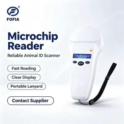 قارئ يدوي دائم FOFIA PT580 RFID 125kHz/134.2kHz ISO11784/5 128x32 شاشة OLED 10-20m مسافة القراءة USB / للحيوانات الأليفة