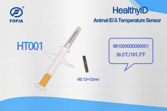 ICAR Certified Fofia New Temperature-sensing RFID Bio-glass White HT001 Animal ID Waterproof Microchip for Pets 1.5 Year