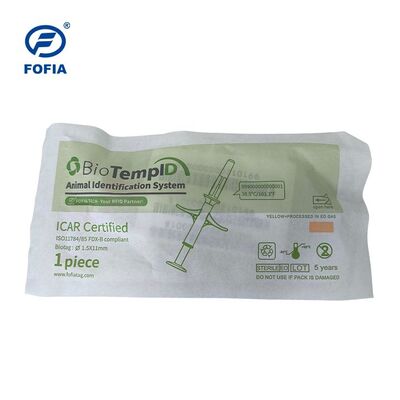 شهادة ICAR Fofia الجديدة مستشعر درجة الحرارة رقاقة RFID PP معرف الحيوان مقاوم للماء للكلاب والقطط ضمان 1.5 سنة