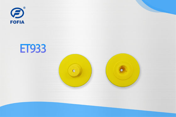 New UHF Waterproof RFID TPU 5.7mm Yellow Animal Ear Tags ET933+T901 Chips 5 Year Warranty Fofia Cattle Use
