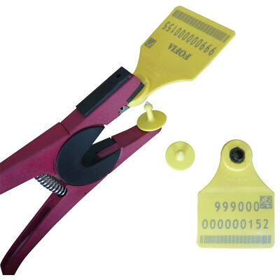New FOFIA Aluminum Alloy Farm Animal Ear Tag Applicator with Laser Coding for Cattle Pig Sheep Horse Ear Tags 3 Months Warranty