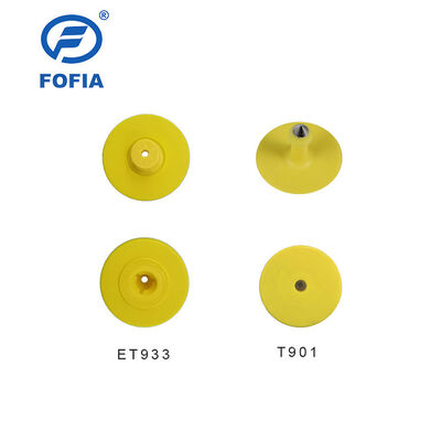 جديد UHF إلكترونية مقاومة للماء RFID TPU 5.7mm أصفر حيوان أذن العلامات ET933+T901 رقائق 5 سنوات الضمان
