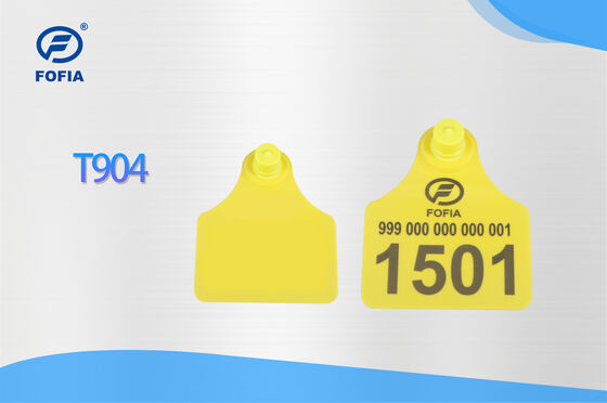 المقاومة للماء ICAR دائمة Fofia T904 + T901 رقاقة علامة الأذن الحيوانية RFID TPU تشفير ليزر 3 سنوات الضمان تتبع الماشية