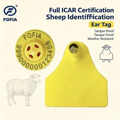 فوفيا ET957+T967 خروف عنزة مزيج تعقب الحيوانات الإلكترونية علامة أذن جديدة عالية الجودة RFID TPU ليزر الترميز 3 سنة