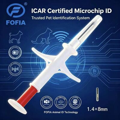 FOFIA الرقم الرقمي الجديد 134.2kHz الحيوانات ميكروشيب FDX/EM4305 رقاقة IP67 مقاوم للماء الماشية / الخنازير / الخراف الحيوانات الأليفة PP