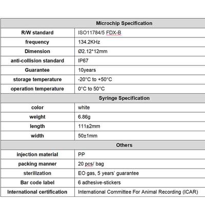 بطاقة أذن RFID 134.2 كيلو هرتز من مادة PP للكلاب، مقاومة للماء للاستخدام في المزارع، شريحة إلكترونية للحيوانات الأليفة، بطاقة أذن لمدة 1.5 سنة