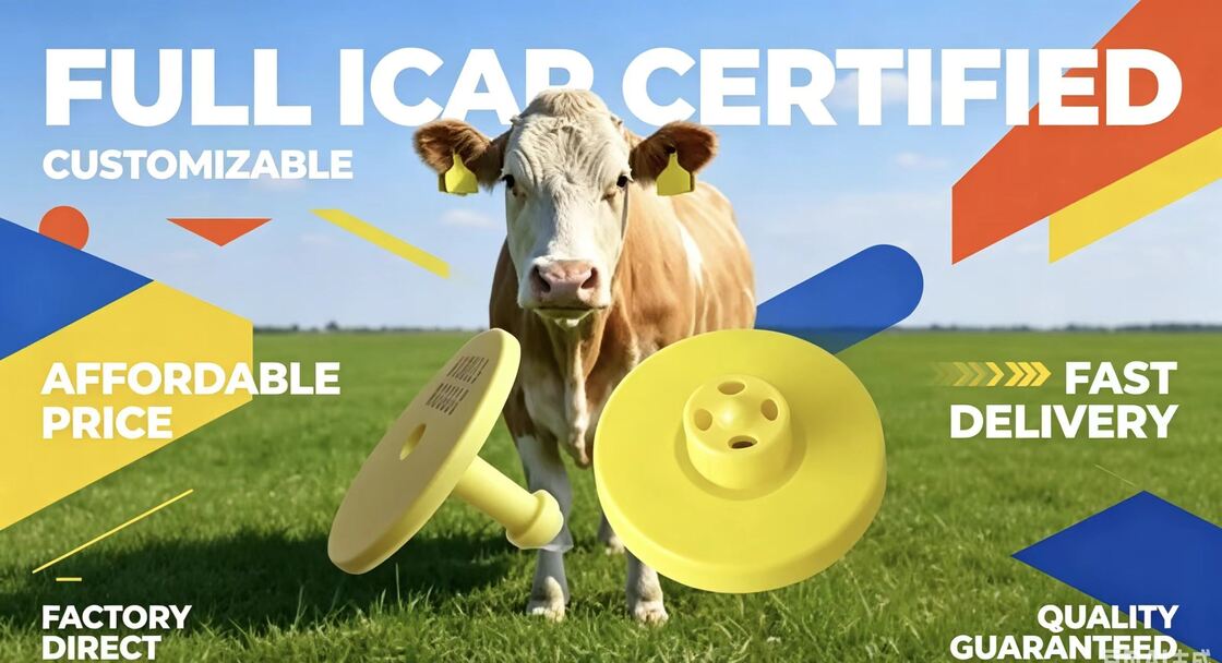 علامات الأذن الإلكترونية الدائمة FDX-B المعتمدة بالكامل من ICAR لتتبع الماشية وتحديدها