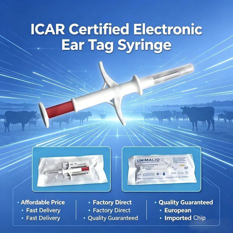 رقاقة حيوانية معتمدة من ICAR FOFIA ZS007 RFID 134.2 كيلو هرتز مع رقاقة FDX / EM4305 IP67 مقاومة للماء للتغليف البلاستيكي لحقن الماشية والحيوانات الأليفة
