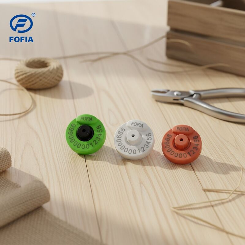علامة الأذن الإلكترونية FOFIA RFID مع شهادة ICAR الكاملة للماشية موديل ET907 مادة بلاستيكية ومواد TPU مقاس 30 سم للاستخدام في المزرعة