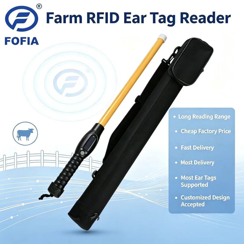 FOFIA مقاوم للماء PT280 قارئ RFID 134.2kHz PVC بلاستيك NLIS أستراليا ICAR المعتمد ID الماشية USB ISO 11784/5 10-20cm