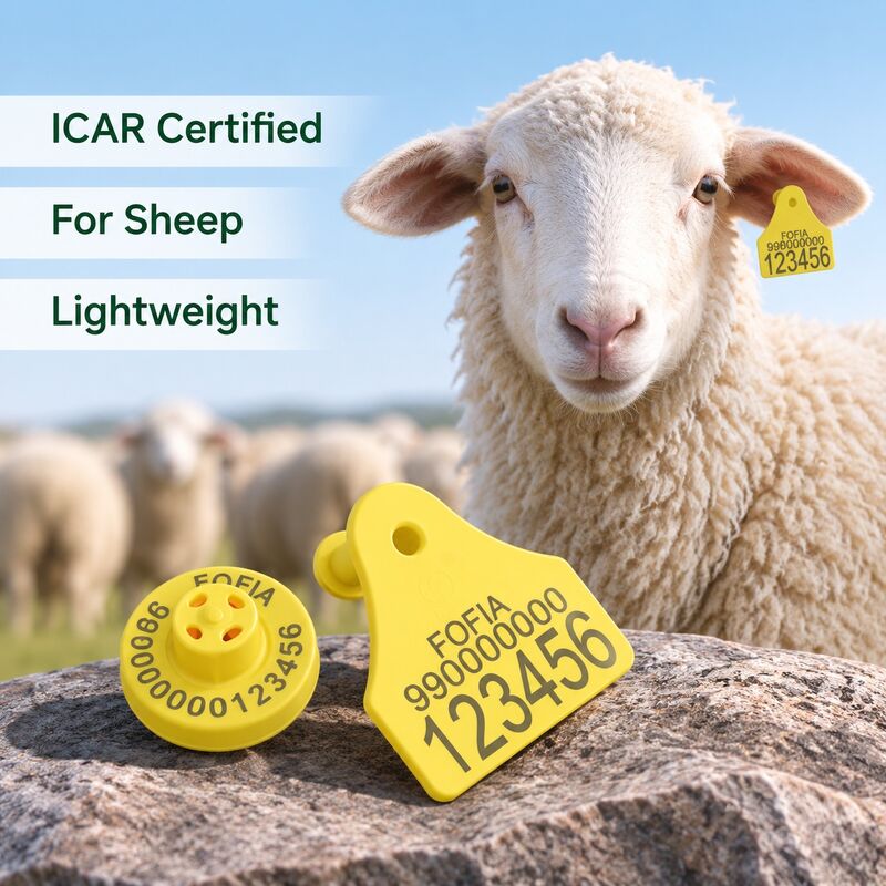 فوفيا كامل ICAR مزيج الخروف الماعز التتبع الإلكتروني علامة أذن جديدة عالية الجودة RFID TPU البلاستيك ليزر الترميز 3 سنوات