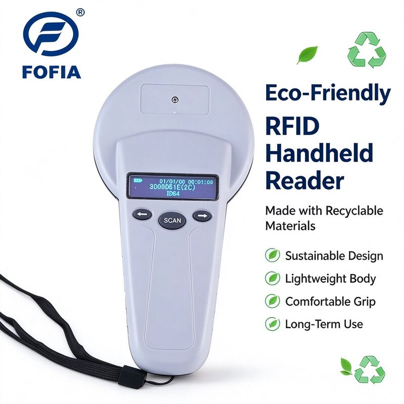 FOFIA PT580 RFID Handheld Reader 125kHz 134.2kHz ISO11784/5 OLED Display Range USB Pet Scanner