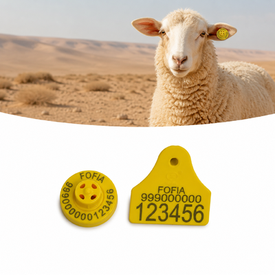 مسافة القراءة 22 سم لـ FDX-B علامات أذن الغنم 4.0g تردد 134.2KHz مصممة لتحسين إنتاجية مزارع الغنم