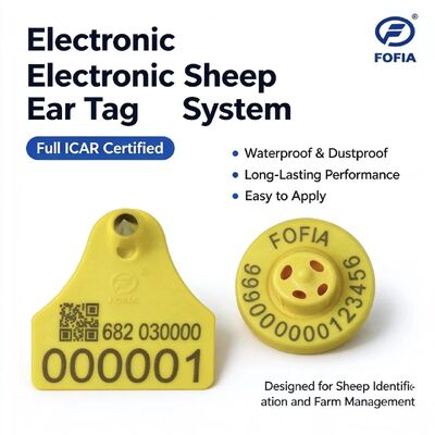 ICAR كاملة معتمدة 134.2KHz FDX-B RFID مواد TPU صفراء خراف الماشية علامة أذن جديدة تتبع الماشية ET957+T967 فوفيا 5 سنة